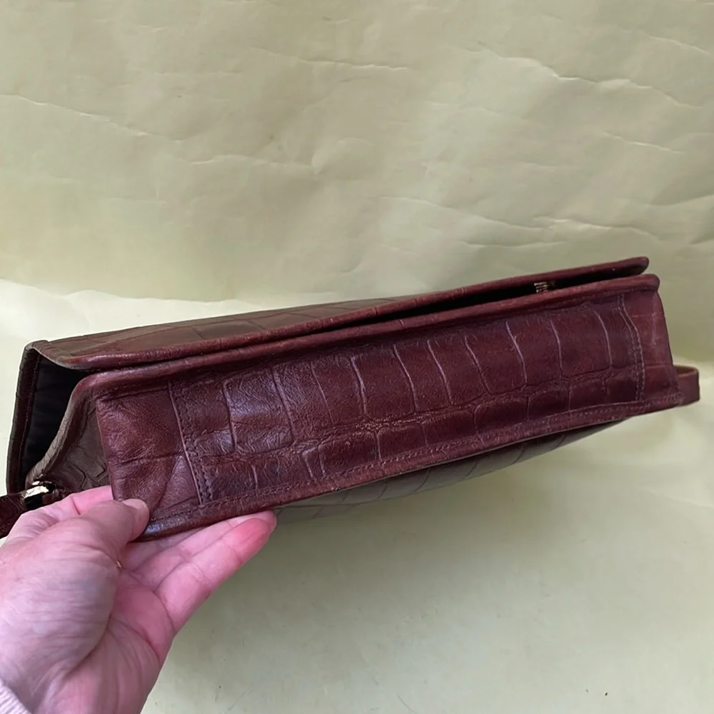 Vintage reddish brown Express leather bag